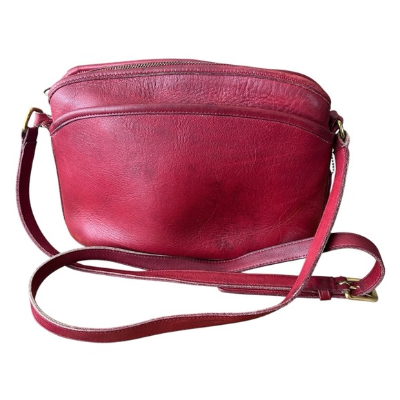 Coach Handbags - COACH 9976 Vintage‎ Old Red Leather Hobo Shoulder Bag USA Money Western 90's Med